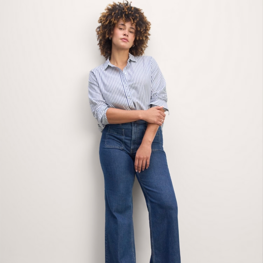 Everlane Must Have Shirt in Silky Cotton--Lapis